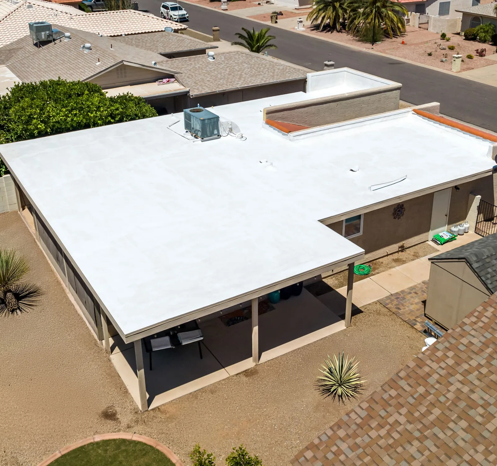 Commercial flat roof installation by AZ Shingle Pros in the Phoenix metro